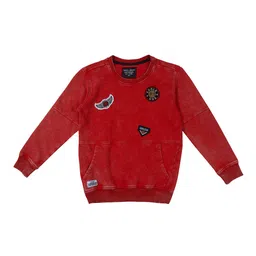 Gini and Jony Boys Red Self-Design Sweatshirt-picture-47