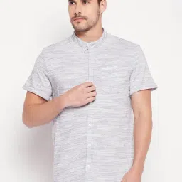 CLUB YORK Men White Striped Henley Neck Shirt-image-52