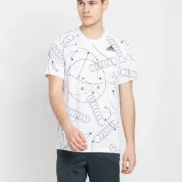 Adidas White Regular Fit Printed Sports T-Shirt-picture-40