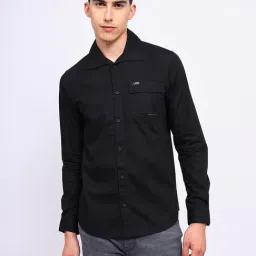 Lee Black Cotton Regular Fit Shirt-image-30