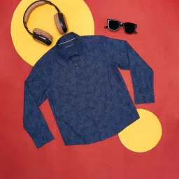 Pantaloons Junior Navy Cotton Floral Print Full Sleeves Shirt-image-88