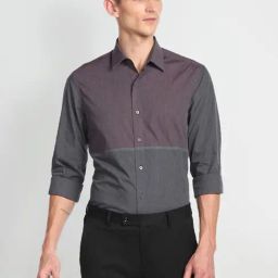 Arrow New York Red & Grey Cotton Slim Fit Self Pattern Shirt-picture-23