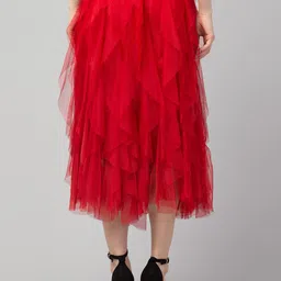 Fruba Frilled Midi Length Flared Skirt image 3