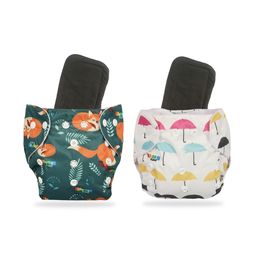 Chinmay Kids One Size Adjustable Baby Cloth Button Diaper - Washable/Reusable Nappies for Infants & Toddlers With Black Insert (8 X 8 inch) Pack of 2-picture-34