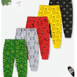 Trampoline Pack Of 5 Animals & Bees Printed Pajamas - Multi Colour-picture-9
