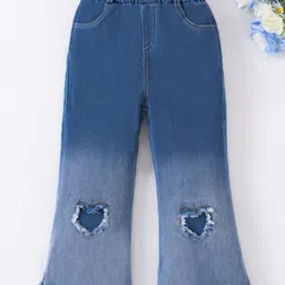 Mark & Mia Full Length Washed Jeans With Heart Embroidery - Blue-picture-22