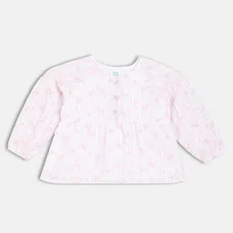 MINI KLUB Cotton Woven Full Sleeves Schiffli Embroidered Top - Pink-picture-12