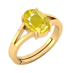 VISHVMA Gold-Plated Sapphire Gemstone Studded Finger Ring image 1
