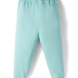 Doreme Sinker Knit Full Length Lounge Pant With Text Print - Sea Green image 2
