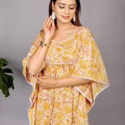 MOTHERHOOD BY SNEHAL Ethnic Motifs Print Flared Sleeve Maternity Kaftan Maxi Dress-picture-17