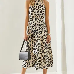 BIANCO LUCCI Animal Print Fit & Flare Dress image 4