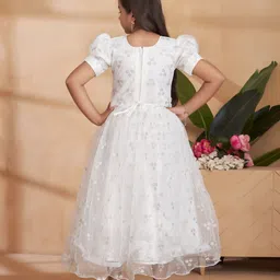 BAESD Puff Sleeve Net Maxi Dress image 5