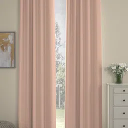 ROSARA HOME Set of 2 Peach-Coloured Black Out Long Door Curtains-picture-17