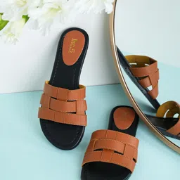 Inc 5 Women Striped Fashion Open Round Toe Flats-picture-30