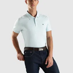 Calvin Klein Jeans Men Solid Polo Collar Pure Cotton T-shirt image 2