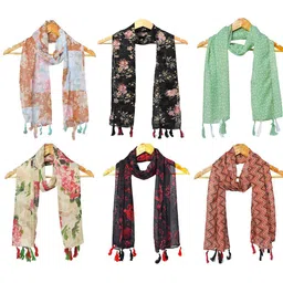 StoleVilla Women Pack of 6 Printed Scarf-image-65