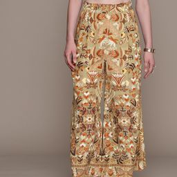 Label Ritu Kumar Women Floral Printed Knitted Ethnic Palazzos-picture-32