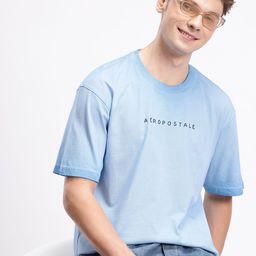 Aeropostale Brand Logo Printed Faded Drop-Shoulder Sleeves Pure Cotton Relaxed Fit T-shirt-picture-2