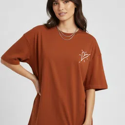 glitchez Oversized Typography Puff Printed Pure Cotton T-shirt-picture-11