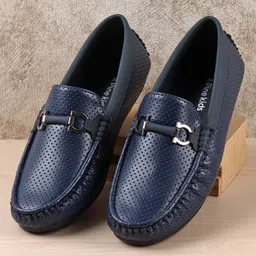 Pine Kids Slip On Party Wear Loafers - Blue image 1