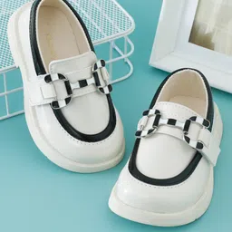 Babyoye Slip On Bellies & Peep Toes - White image 1
