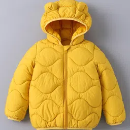 Kookie Kids Full Sleeves Hooded Padded Winter Jacket with Ear Applique - Yellow-picture-24