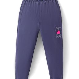 Doreme Single Jersey Knit Full Length Lounge Pants With Text Print - Yale Blue-picture-43
