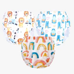 Chinmay Kids Baby Panty Boys and Girls Reusable Washable Printed Panty Pack of 3 - Multicolor-image-22