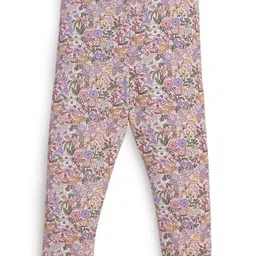 JusCubs Cotton Lycra Floral Printed Leggings - Pink-image-70