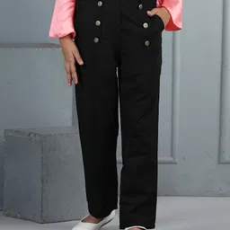 Cutiekins Woven Button Detailed Trousers - Black-picture-19