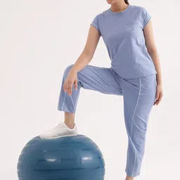 Slumber Jill Round Neck Pure Cotton Tshirt With Trousers Co-Ords-picture-19