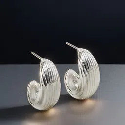 Accessorize Silver-Plated Contemporary Half Hoop Earrings-picture-21
