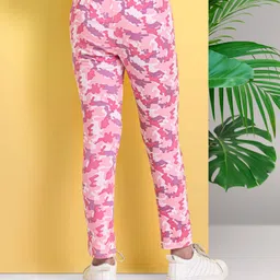 arias by lara dutta Arias Cotton Modal Stretch Knit Camo Printed Legging - Pink image 4