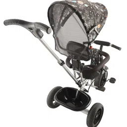 JoyRide Orion Tricycle Deluxe Edition Trike - Tricycle with Canopy for Kids Boys & Girls Age Group 2 to 5 Years Tricycle-Silver & Black image 4