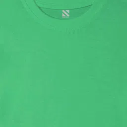NUSYL Cotton Blend Half Sleeves Solid Tee - Green image 5