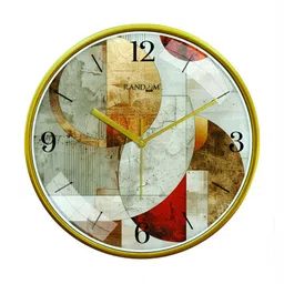 RANDOM White & Green Printed Analogue Contemporary Wall Clock image 5