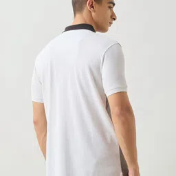 Red Flame Men Striped Polo Collar Cotton T-shirt image 4