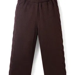 Pine Kids Knit Full Sleeves Hooded Sweater Set With Cable Knit Design - Brown image 4