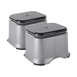 Aura Grey 2 piece Textured Plastic Bath Accessories Set-image-45