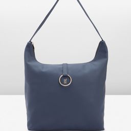 Baggit Geometric Textured Structured Hobo Bag With Mini Ring Detail-picture-22