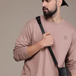 The Roadster Life Co. Pure Cotton Solid Drop-Shoulder Sleeves Casual T-shirt-picture-15