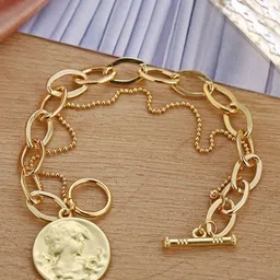 Peora Women Gold-Plated Charm Bracelet image 1