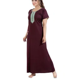 TRUNDZ Women Embroidered Maxi Nightdress image 2