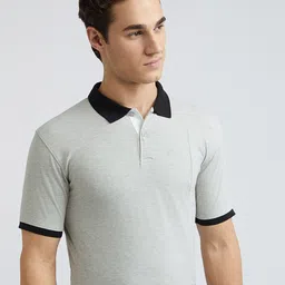 Park Avenue Men Solid Polo Collar Cotton T-shirt image 1