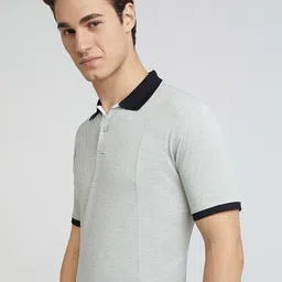 Park Avenue Men Solid Polo Collar Cotton T-shirt image 4