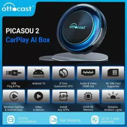 Ottocast Video Player 4GB to 64GB Multimedia Wired & Wireless for CarPlay, Picasou image 4