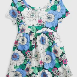 GAP Girls Floral Printed Scoop Neck A-Line Dress-image-39
