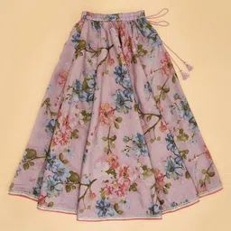 AKKRITI BY PANTALOONS Girls Printed Sequinned Ready to Wear Lehenga & Blouse With Dupatta image 4