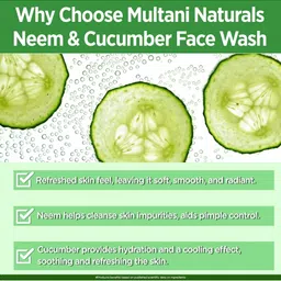Multani Naturals Set Of 4 Neem & Cucumber Face Wash - 150 ml Each image 2