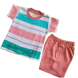 BAESD Boys Striped Pure Cotton T-shirt With Shorts-picture-14